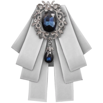 White Jabot Neck Decoration Blue Gem [1.0]