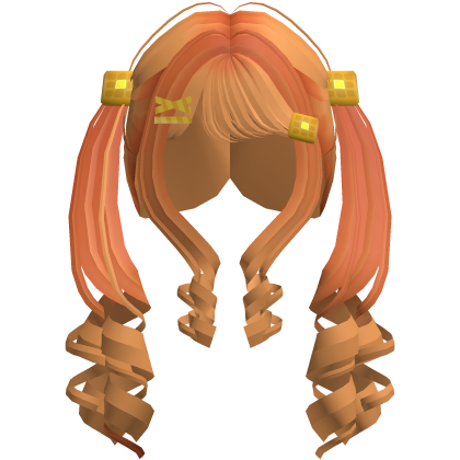 Caramel Orange Waffle Pigtail Curls