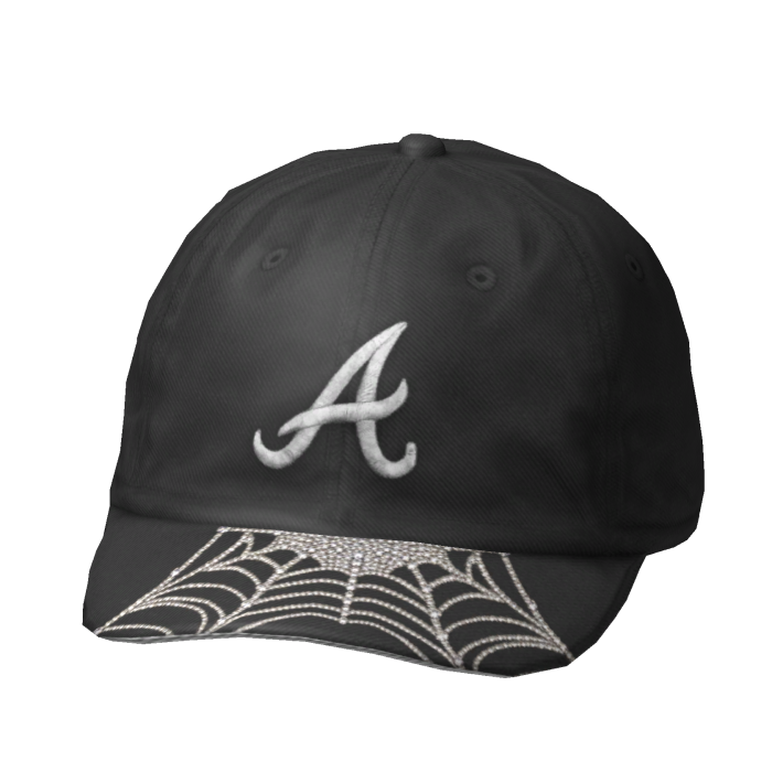 Black Web Fitted Cap - Tilted