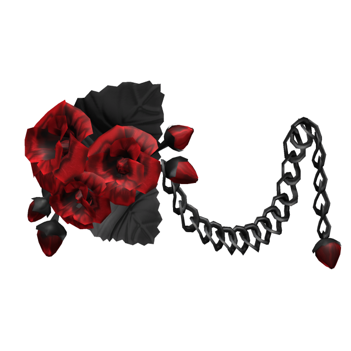1.0 Red & Black Emo Goth Rose Flower Waist Chain