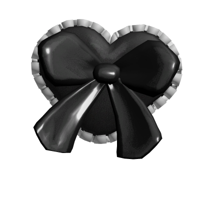Black cute valentines heart hair clip Roblox item
