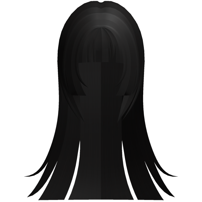 black cute hime straight cut long hair