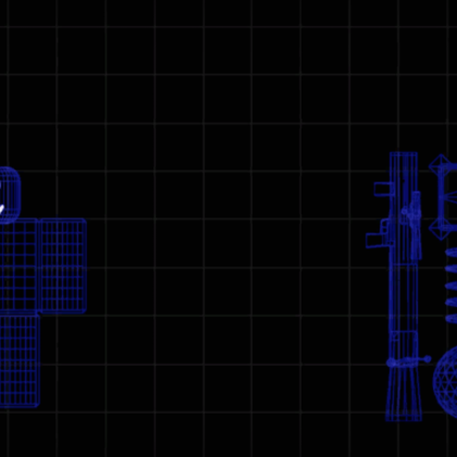 Blue Classic Retro Roblox Noob Wireframe