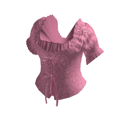 Floral Puff Sleeve Top with Ties (Pink)