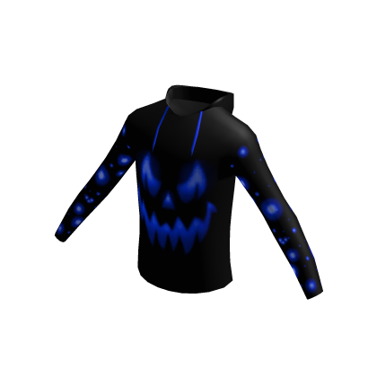 Black Halloween Sweatshirt Blue Pumpkin Glow Bat thumbnail