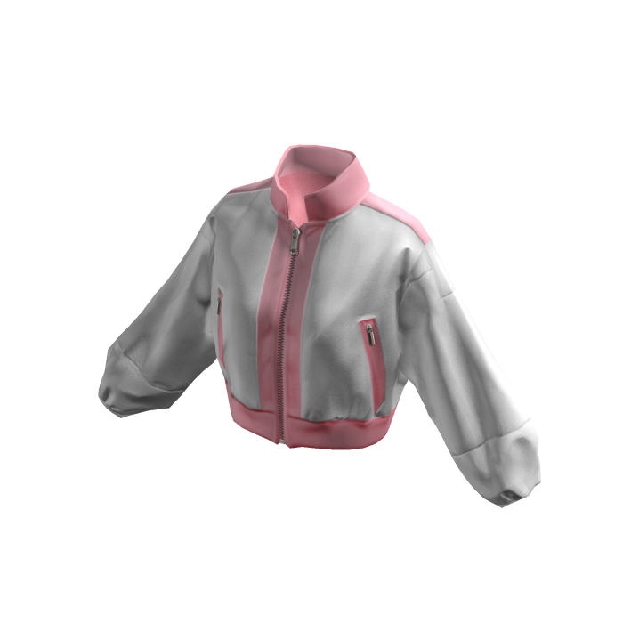 Y2K Leather Jacket (White/Pink) - ZN