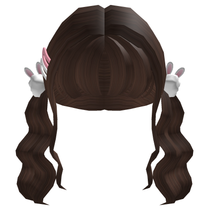 Cute Bunny Short Pigtails - Brown Roblox item