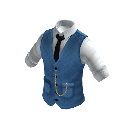 Waistcoat | Rolled up Shirt | White & Light Blue