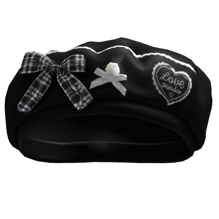 Black Kawaii Love Bow Cap