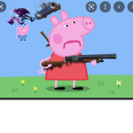 Peppa Pig with a shotgun