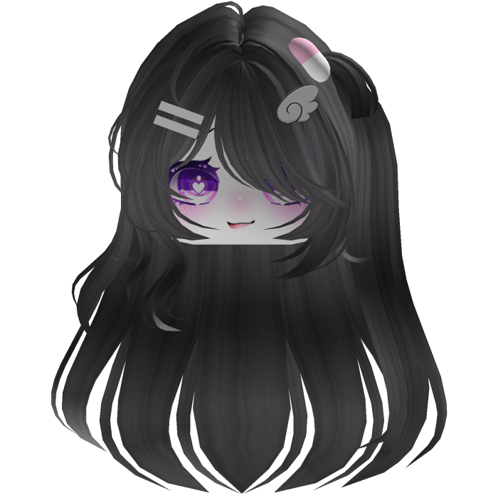 cute Black And Gray Hair emo fofo anime y2k
