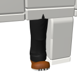 White Collar Dog Right Leg
