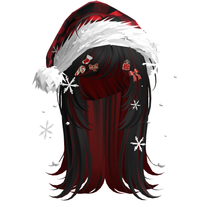 Cute Christmas Straight Hair (Black&Red)
