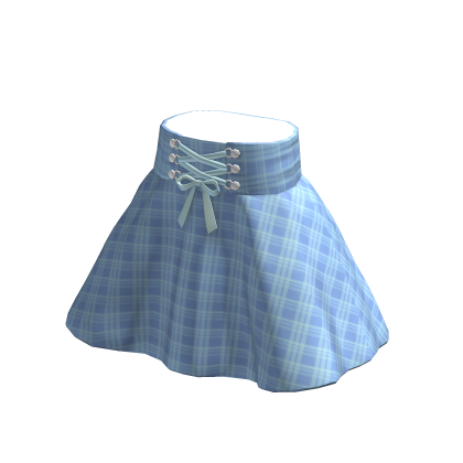 Blue Lace Up Plaid Skirt thumbnail