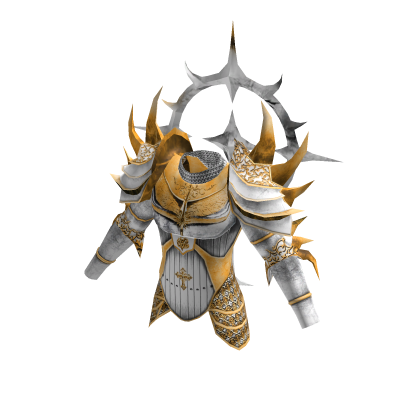 Medieval Knight Spiky Armor Top Aura White Gold
