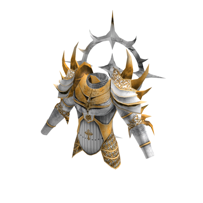 Medieval Knight Spiky Armor Top Aura White Gold