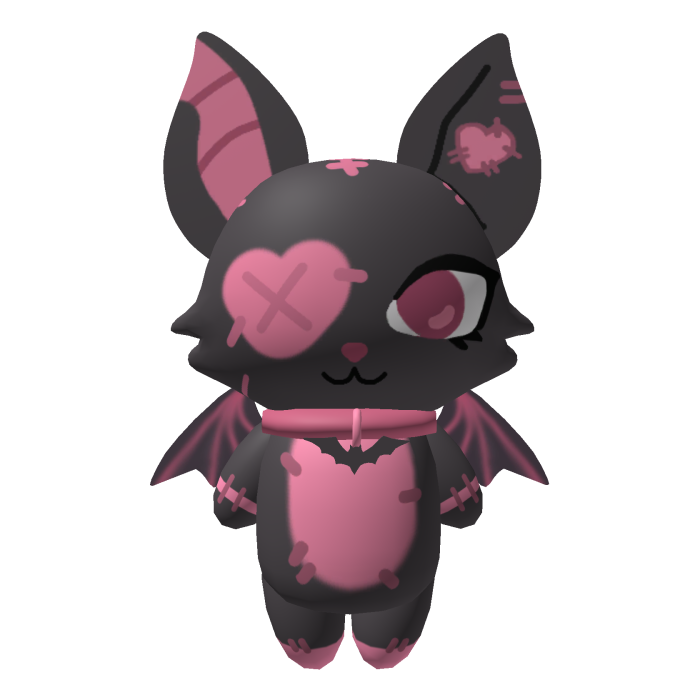 Cute Halloween Big Pink & Grey Bat Plush