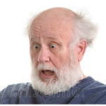 Old man wrinkle nose group