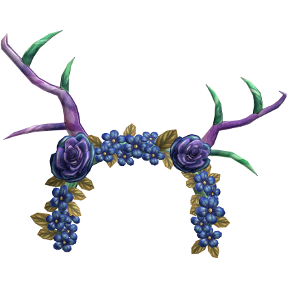 Purple Green Flower Deer Antlers