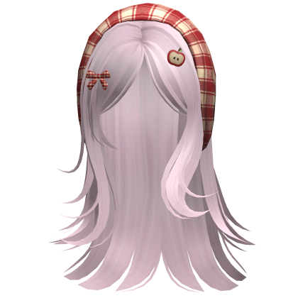 Cute Igari Hair w Plaid Headscarf Pink Roblox item