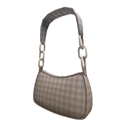 Khaki Gingham Shoulder Bag
