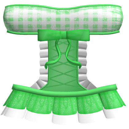 Green Gingham Doll Dress