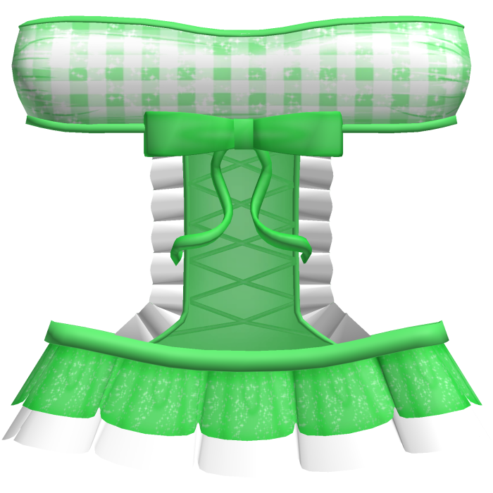Green Gingham Doll Dress