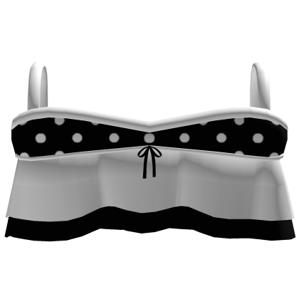 Ruffle Bow Shirt (Black and White) Roblox item