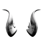 Black & White Ink Demon Horns