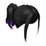 Half-up Black Pigtails with Purple Ombre