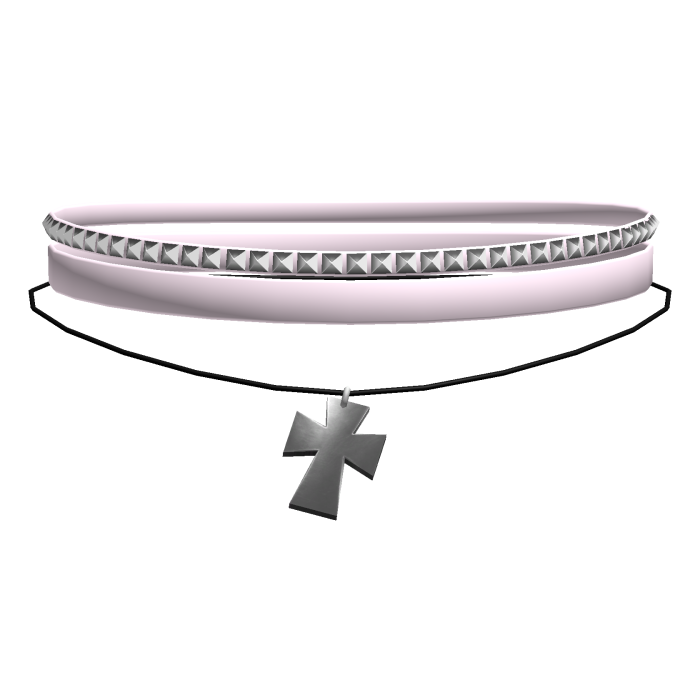pink silver beaded emo choker