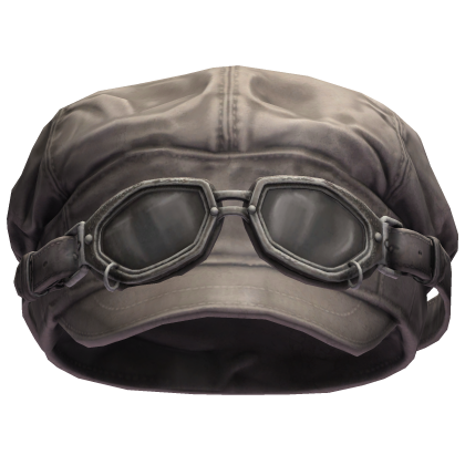 Grey Leather Aviator Hat with Goggles