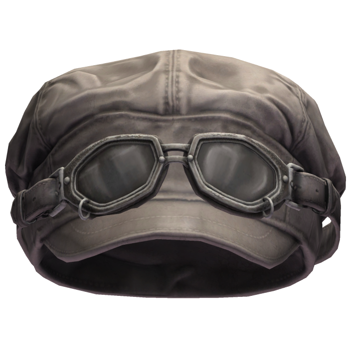 Grey Leather Aviator Hat with Goggles