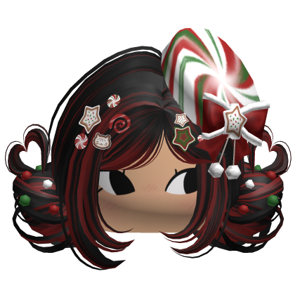 ♡ Christmas Candycane Buns (Black & Red)