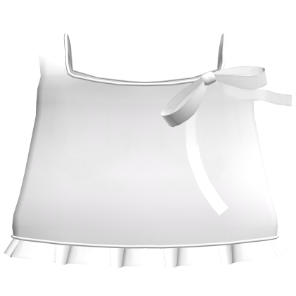 ♡ cute simple flowy ruffled dress w/ bow in white Roblox item