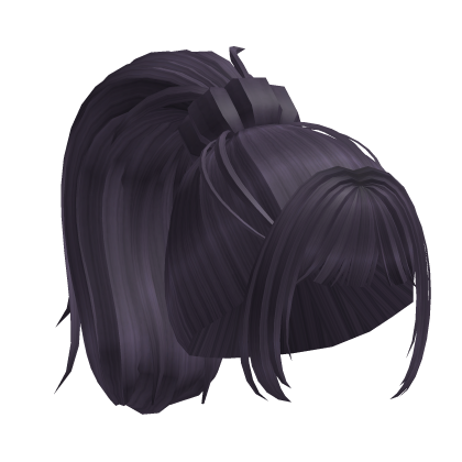 Messy Lilac Ponytail With Hair Bun Roblox item