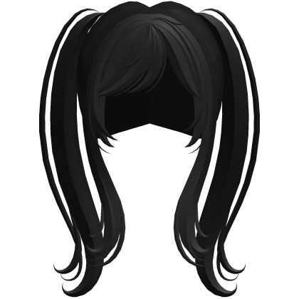 black long gothic moe twin tail anime hair