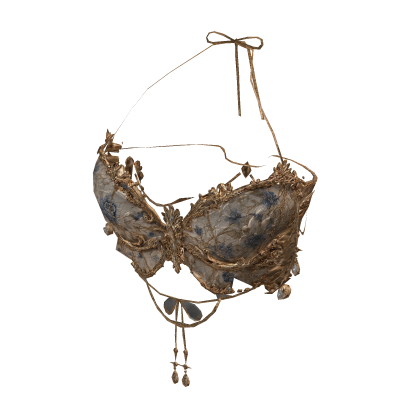 🦋  Antique Gold Azure Y2K Butterfly Top