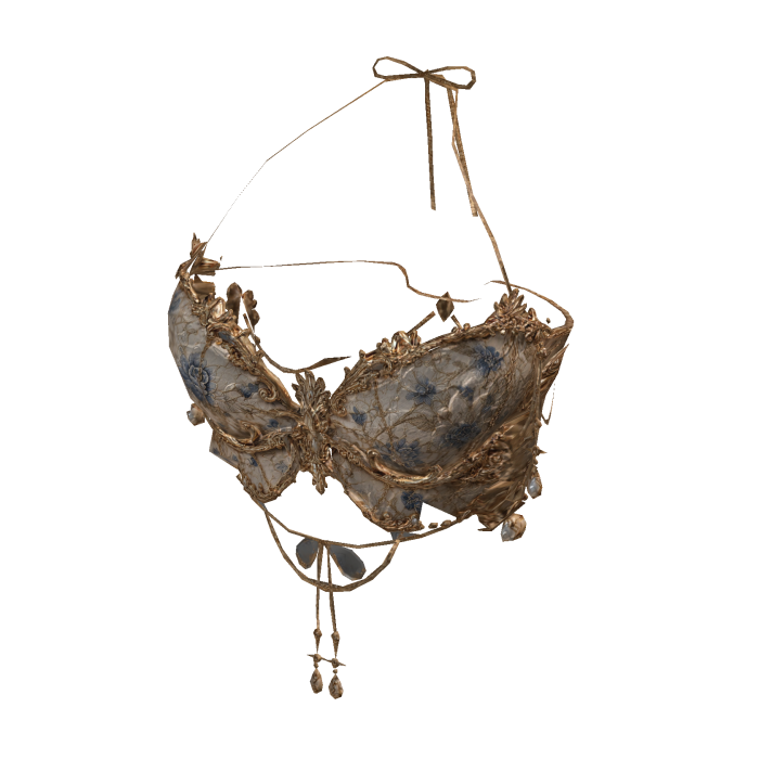 🦋  Antique Gold Azure Y2K Butterfly Top