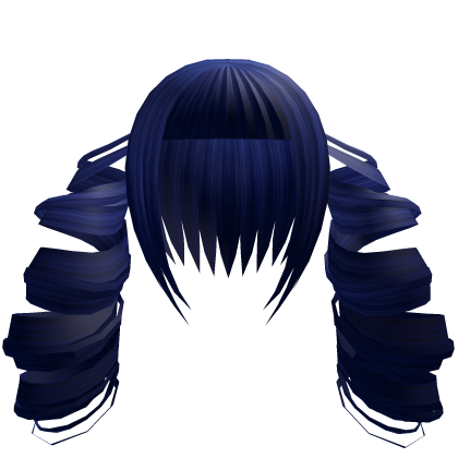 Long Curly Goth Pigtails Black