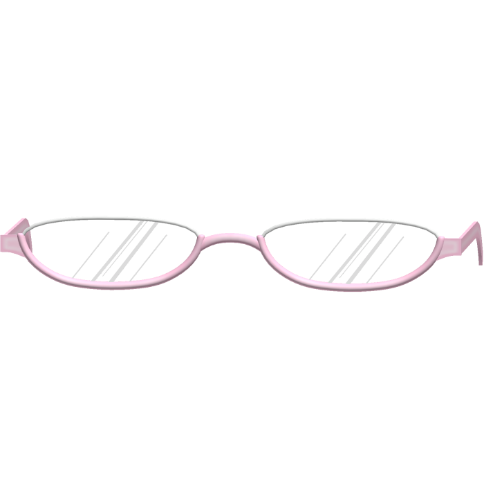 ♪ 〜 Cute Low Pink Moe School Glasses 