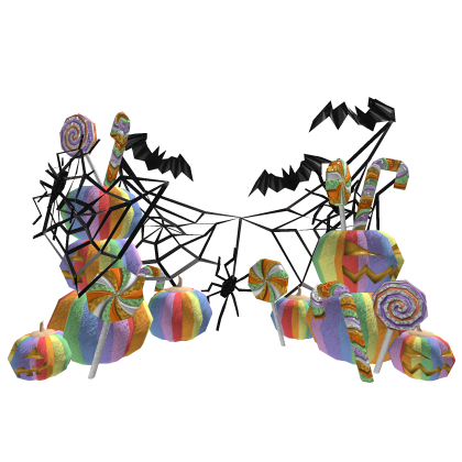Rainbow Pastel Halloween Pumpkin Spider Black Web