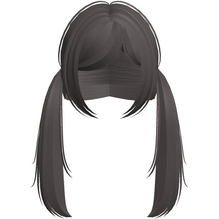 cute long straight doll pigtails grey brown