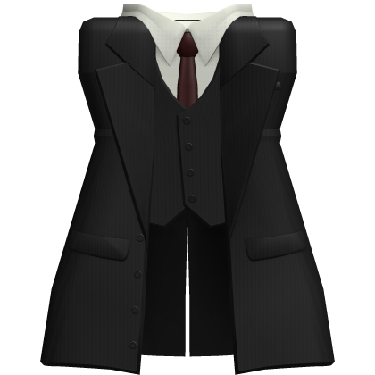 Black Pinstripe Longcoat White Suit | Vest R6 Girl