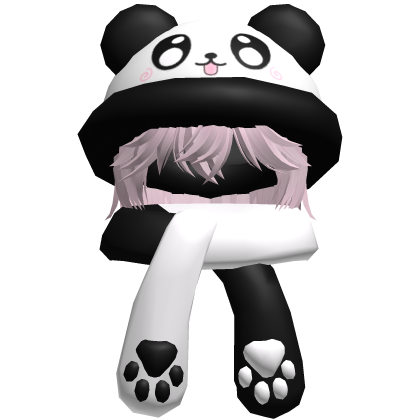 Cute Panda Hat + Scarf Boy Hair Pink Roblox item