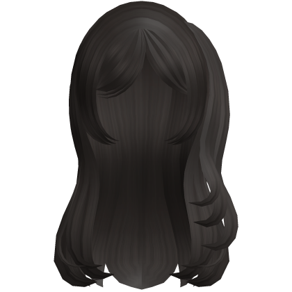 dark brown long cute side ponytail hair Roblox item