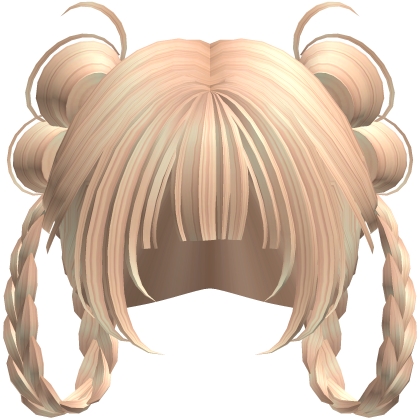 double braid bun cute hairstyle [Blonde] Roblox item