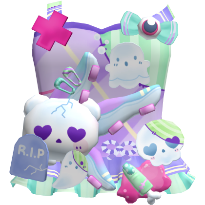 harajuku pastel goth spooky ghost decora dress 