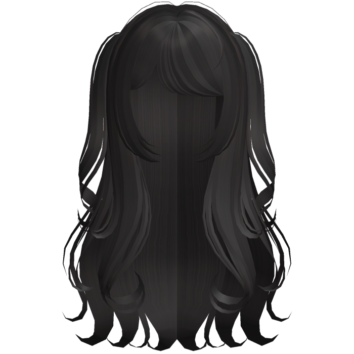 adorable wispy curly pigtails hair in dark brown
