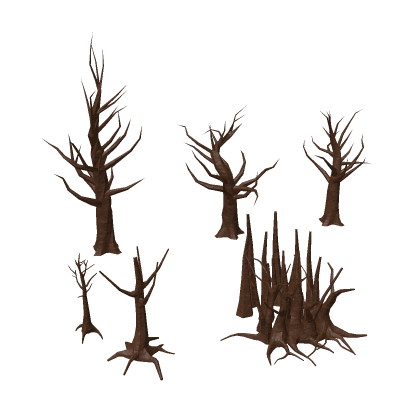 Dead Trees Spooky Forest Pack Low Poly Model Old